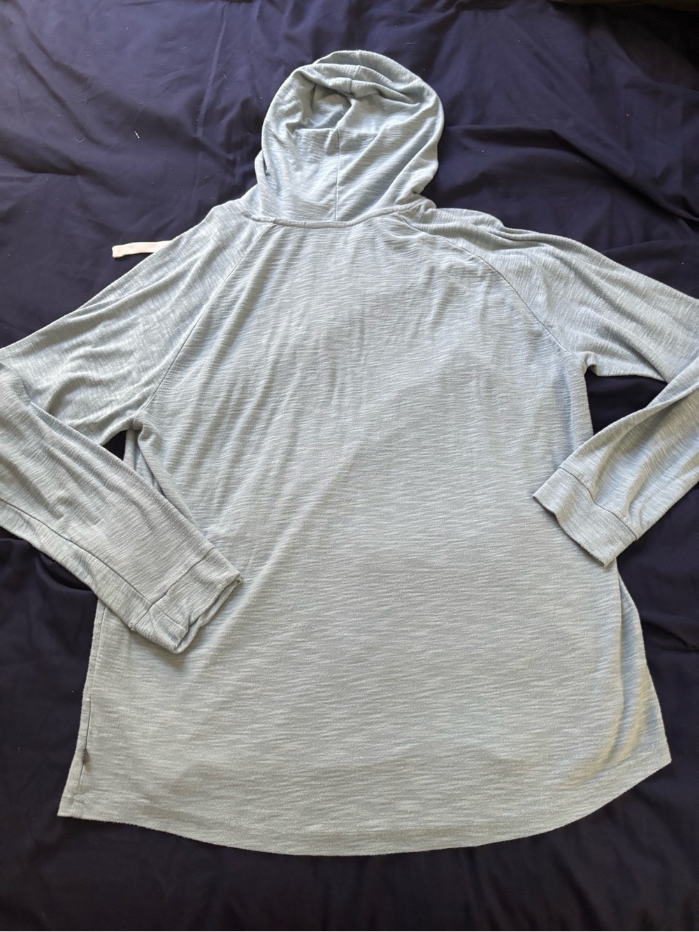 Free Fly Apparel Light Bay Blue Men's Bamboo Pullover Long Sleeve Slub Hoodie - Picture 3 of 6